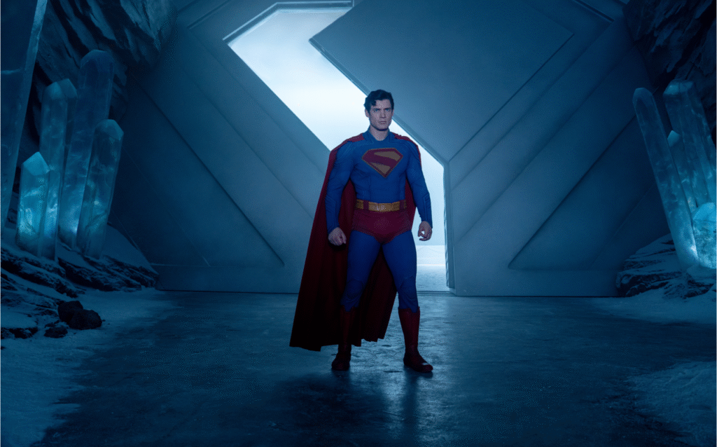 An image of Superman from the latest Superman film.
Source: https://m.media-amazon.com/images/M/MV5BOWI5ZGQwNDMtN2MzNS00MjE1LWI3MjAtMDlkNWFlODJhNjc3XkEyXkFqcGc@._V1_.jpg