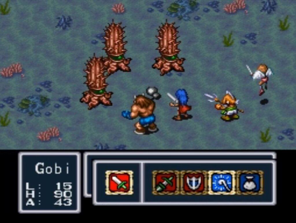 A screenshot of breath of fire gameplay. 