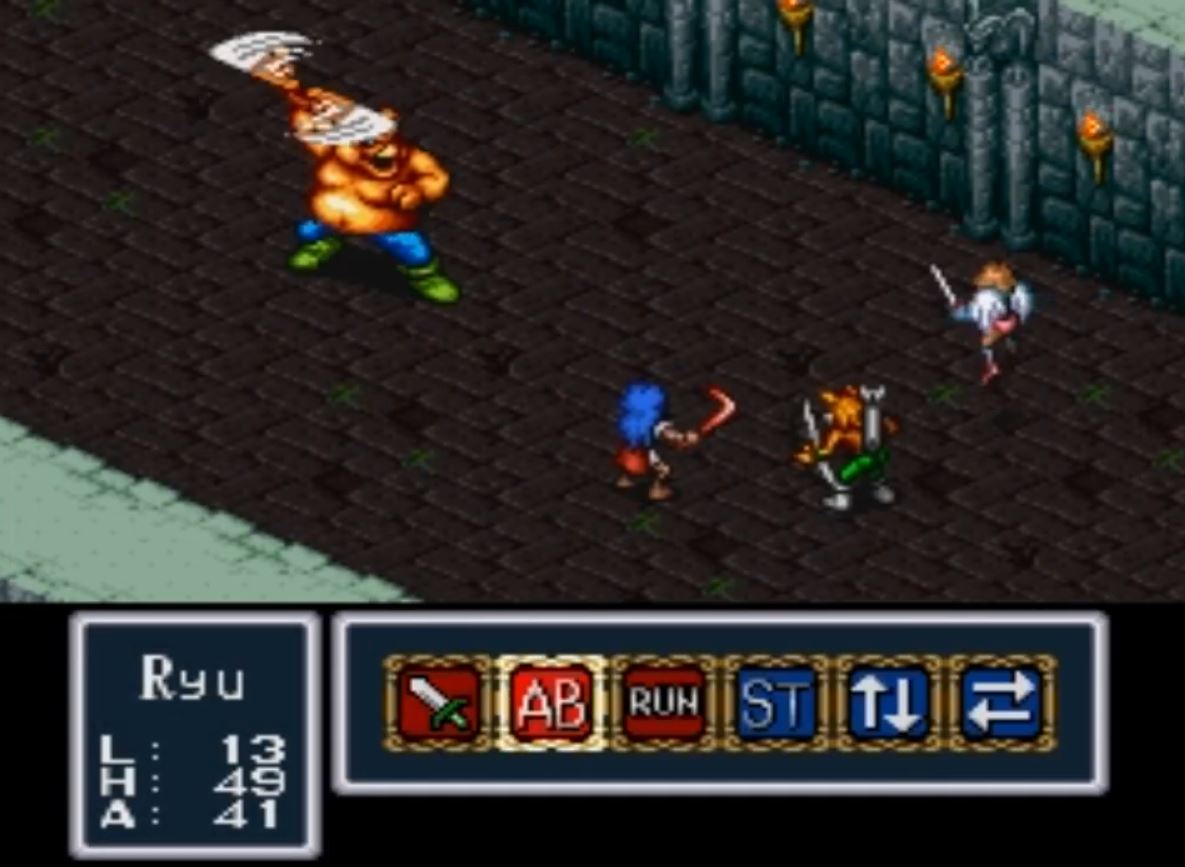 A screenshot of breath of fire gameplay. 