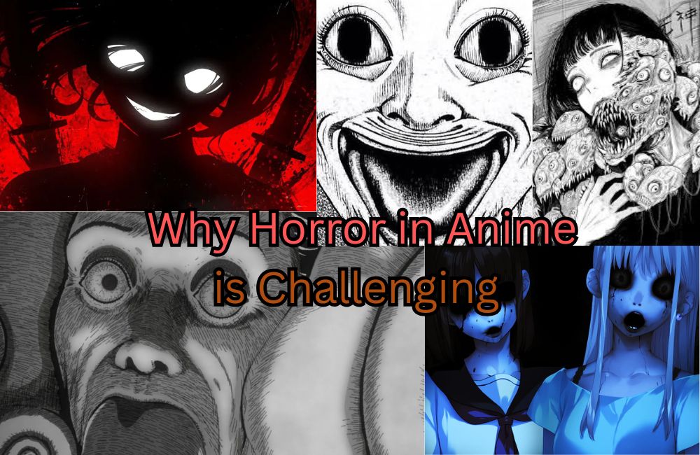 A title card for an article about horror anime.