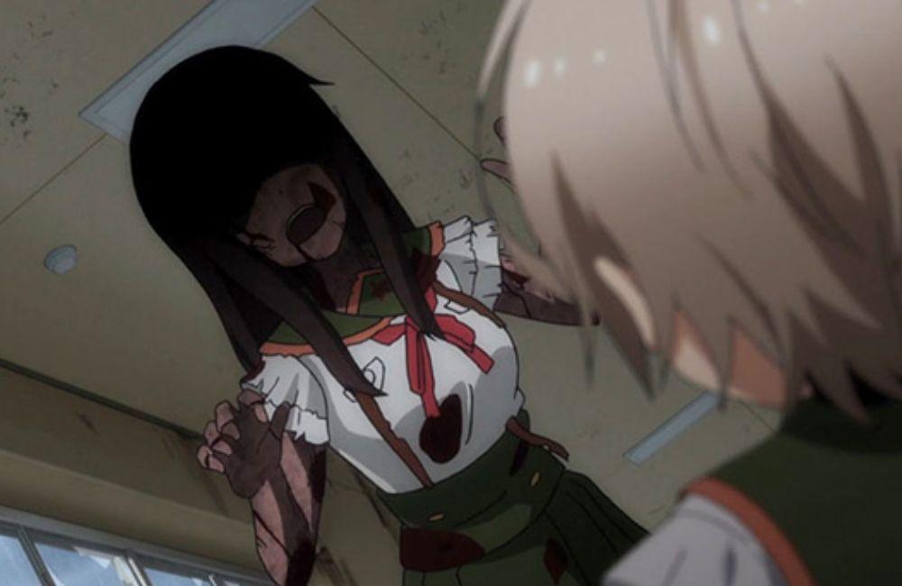 An image of a zombie anime girl.
